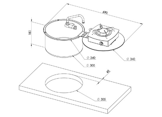 Hidden Combination Round Stove & Sink Thumb 3