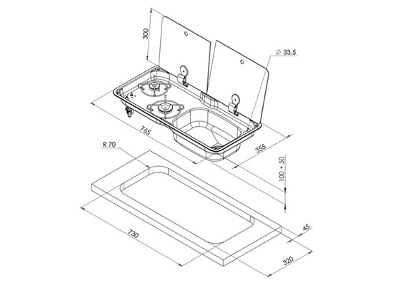 Double Burner Combination Cooker with Split Glass Lid Thumb 2