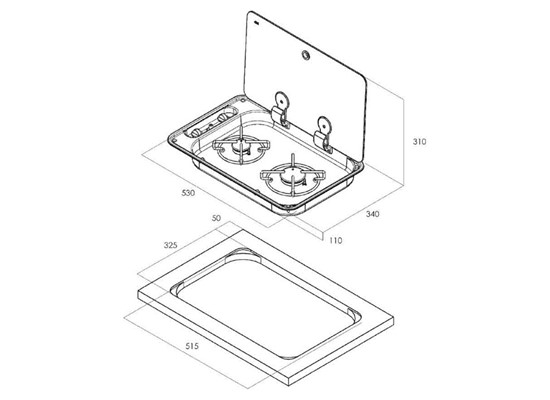 Rectangular Double Burner Cooker Thumb 2