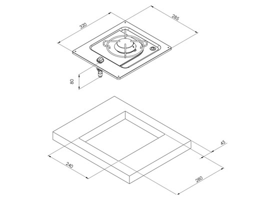 Single Burner Built-in Cooker (Single Recessed) Thumb 2