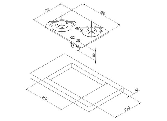 Ceramic Double Burner Square Cooker Thumb 2