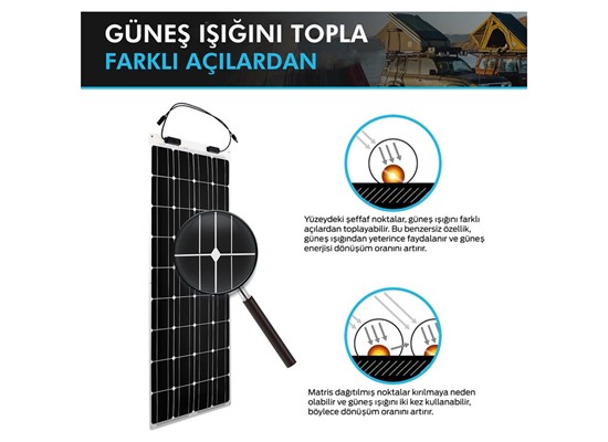 Esnek Güneş Paneli 175 Watt 12V (Monokristal)
