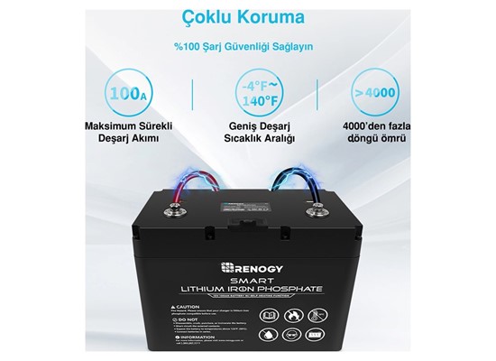 12V 100Ah Smart Lithium Iron Phosphate Battery Thumb 5