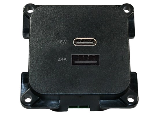 2'li USB Soketi (Siyah)