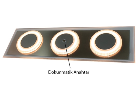 Ortano - Üçlü Dokunmatik Tavan Lambası
